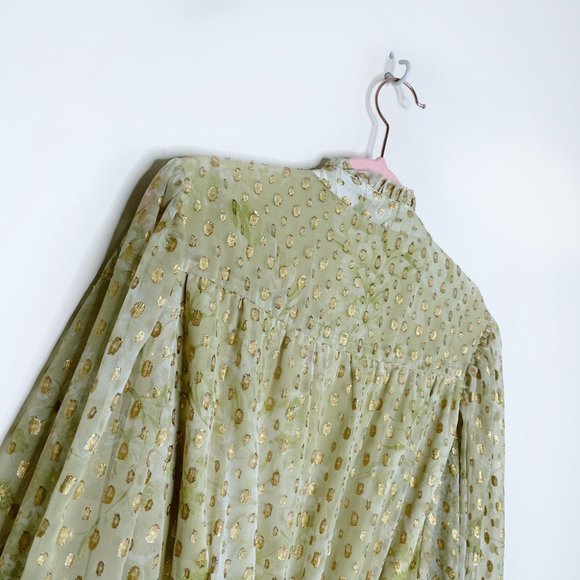 SOLD -  nwt river island green metallic garden party dress - size 12 - Picture 5 of 6